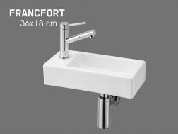 Suspenderet keramisk hÃ¥ndvask 36x18cm | FRANCFORT 36 GAUCHE