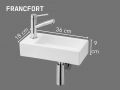 Suspenderet keramisk hÃ¥ndvask 36x18cm | FRANCFORT 36 GAUCHE
