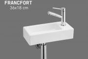 Lave mains Ceramique suspendue 36x18cm | FRANCFORT 36 DROITE