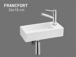 Lave mains Ceramique suspendue 36x18cm | FRANCFORT 36 DROITE