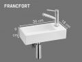Lave mains Ceramique suspendue 36x18cm | FRANCFORT 36 DROITE