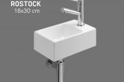Handbekken smal wc 18x30 cm keramiek | ROSTOCK DROITE