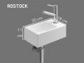 HÃ¥ndbassin smal wc 18x30 cm keramik | ROSTOCK DROITE