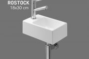 Hand basin narrow wc 18x30 cm ceramic | ROSTOCK GAUCHE