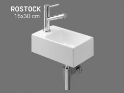 HÃ¥ndbassin smal wc 18x30 cm keramik | ROSTOCK GAUCHE