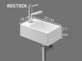 Handbekken smal wc 18x30 cm keramiek | ROSTOCK GAUCHE