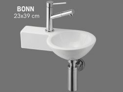 Lave mains rond ceramique suspendu 23x39 cm BONN GAUCHE