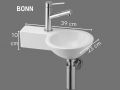 Lave mains rond ceramique suspendu 23x39 cm BONN GAUCHE