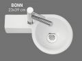 Ronde handwasmachine, keramiek, opgehangen 23x39 cm BONN GAUCHE