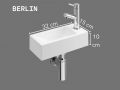 Lave-mains ultra-compact 32x15 cm r�sine min�rale blanc BERLIN DROITE