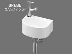  Ultrakompakt vÃ¦ghÃ¦ngt hÃ¥ndvask 27,5x19,5 cm BREME GAUCHE