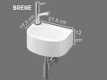 Lave-mains suspendu compact 27,5x19,5 cm BREME GAUCHE