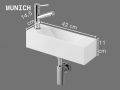 Umywalka wiszÄ…ca 42x14,5 cm â€“ Kompaktowa i biaÅ‚a MUNICH GAUCHE