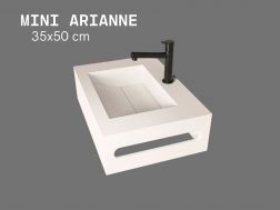 Lave-mains 35x50cm, Blanc Mat avec porte-serviette MINI ARIANNE Standard
