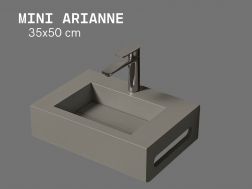 Washbasin 35x50cm, Cemento, Towel Rail MINI ARIANNE Standard