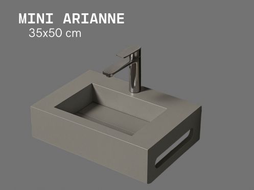 Lave-mains 35x50cm Cemento avec porte-serviette MINI ARIANNE Standard
