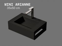 Lave-mains 35x50cm, Anthracite avec porte-serviette MINI ARIANNE Standard