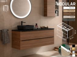 Meuble salle de bain MODULAR pour vasque à poser – Design premium et hydrofuge
