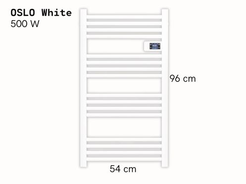 Elektrisk håndklæderadiator aluminium mat hvid 96x54 cm - OSLO