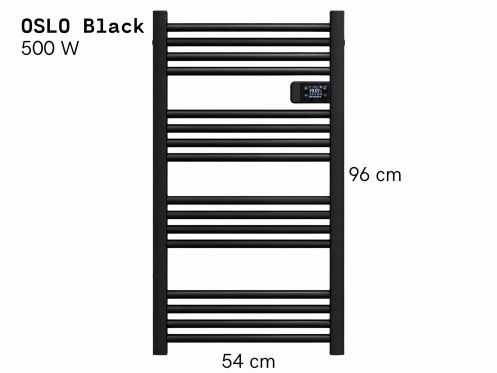Sèche-serviette électrique aluminium noir mat 96x54 cm - OSLO