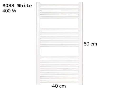 Elektrische handdoekstang, mat wit staal 80x40 cm - MOSS
