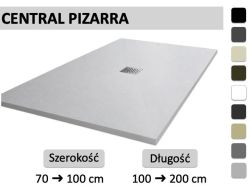 Brodzik prysznicowy, z centralną ewakuacją - CENTRAL PIZARRA