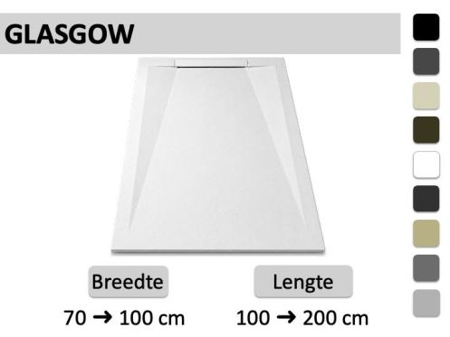 Douchebak met design wandgoot - GLASGOW