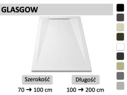 Brodzik prysznicowy z designerskim odplywem liniowym przy scianie - GLASGOW
