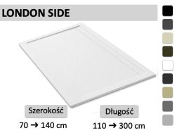 Brodzik prysznicowy boczny, konstrukcja rynny - LONDON SIDE