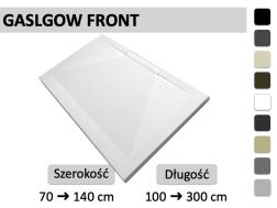 Brodzik prysznicowy, z bocznym odpływem - GLASGOW FRONTAL
