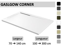 Receveur douche, bonde evacuation en angle - GLASGOW CORNER