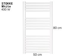 Elektrisk håndklædevarmer mat hvid 80x50 cm - STOKKE