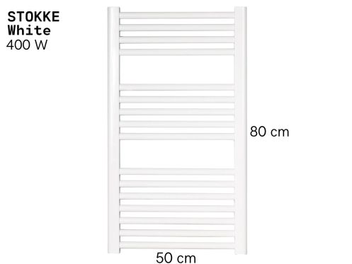 Elektryczny podgrzewacz ręczników matowy biały 80x50 cm - STOKKE