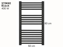Elektryczny podgrzewacz ręczników matowy czarny 80x50 cm - STOKKE