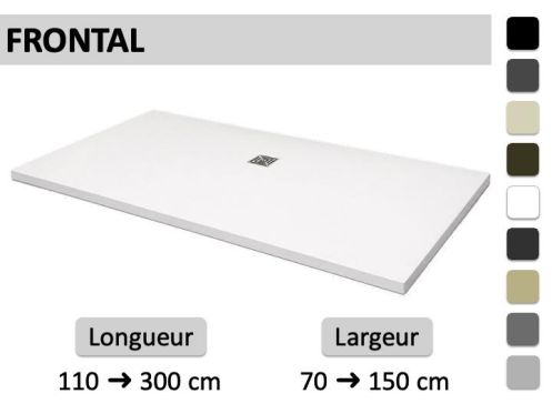 Receveur de douche avec évacuation latérale sur la longueur - LEEDS FRONTAL