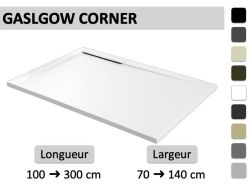 Receveur douche, bonde evacuation en angle - GLASGOW CORNER