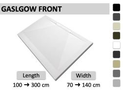 Shower tray, with side drain - GLASGOW FRONTAL