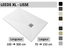 Receveur douche, sur mesure, finition lisse - LEEDS