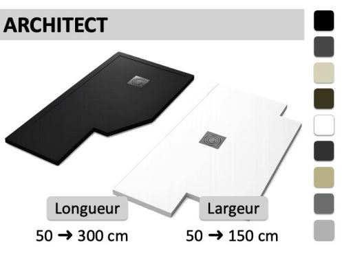 Receveur de douche sur mesure fabrication atypique - ARCHITECT
