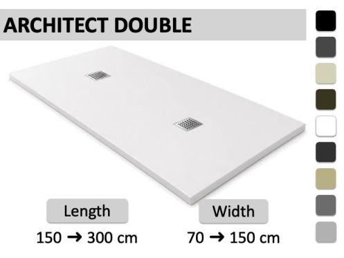 Brodzik prysznicowy na wymiar z podwojnym odplywem - ARCHITEK DOUBLE<