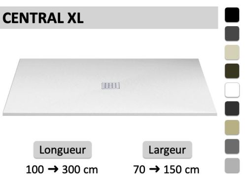 Receveur de douche bonde centrale resine - CENTRAL XL