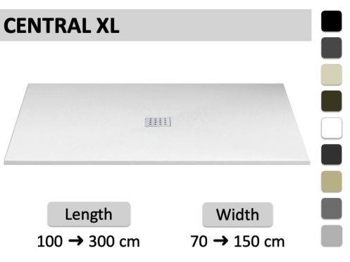 XXL brusekar efter mal med centralt aflob og glat finish - LEEDS CENTRAL XL