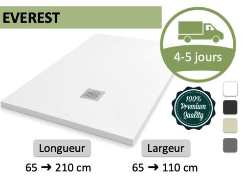 Receveur de douche sur mesure haut de gamme en résine minérale - EVEREST