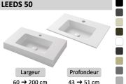 Plan vasque sur mesure suspendu ou à encastrer - LEEDS 50