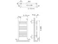 Elektryczna szyna na ręczniki, stalowa, matowa czarna 80x55 cm - ODDA