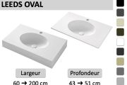 Plan vasque oval, sur mesure, suspendu ou a poser - LEEDS OVAL