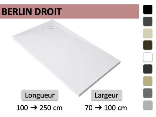 Receveur de douche avec évacuation en angle droit - BERLIN DROITE