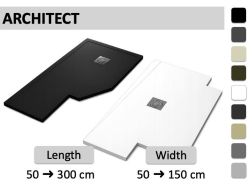 Custom-made shower tray with cut-outs and atypical shapes - ARCHITECT