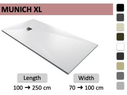 XXL extra-platte douchebak in minerale hars - MUNICH XL