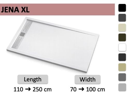 Italiaanse douchebak met extra-platte designgoot - JENA XL